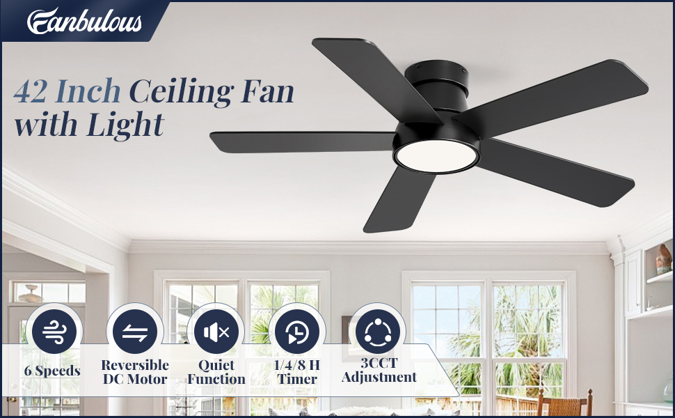42 Inch Ceiling Fans with Lights and Remote