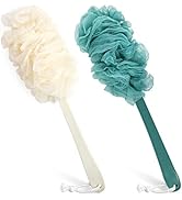 2Pack Back Scrubber for Shower,PIPUHA Loofah Sponge Shower Brush Using Body Exfoliating with Long...