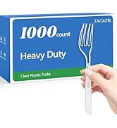 SACATR 1000 Count Heavy Duty Clear Plastic Forks,BPA-Free,Heat Resistant Disposable Plastic Forks...