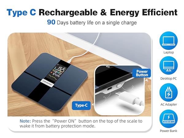 rechargeable scales for body