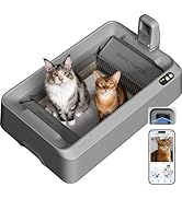 PETKIT Open-Top &amp; AI Camera Self Cleaning Cat Litter Box, Urinary Health Monitor Automatic Cat Li...