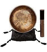 Ancient Design Large Tibetan Singing Bowl Set by Ohm Store — Relaxing Meditation Sound Bowl and W...