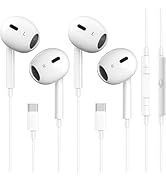 2 Pack-USB C Headphones for iPhone 15/16, Type C Earbuds Wired Earbuds with Microphone &amp; Remote C...