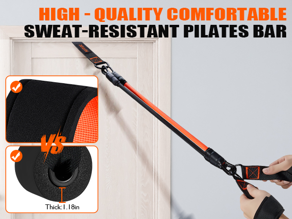 pilates bar kit with resistance bands for women