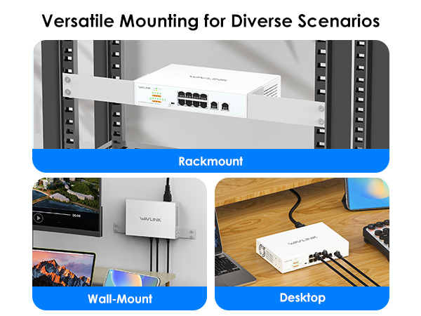 WAVLINK 10-Port Full Gigabit Switch with 8 PoE+