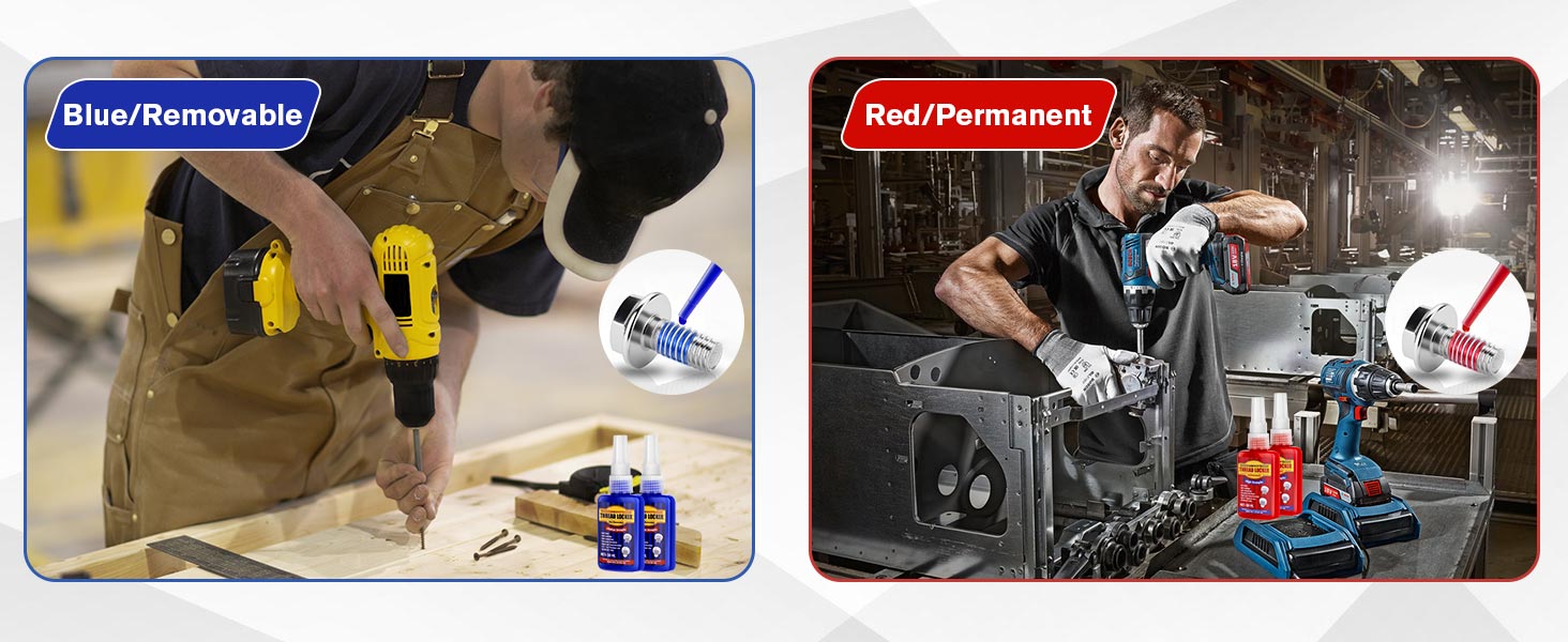 blue and red threadlocker