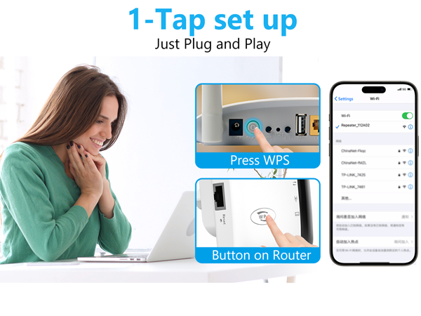 WiFi Booster 1-Tap set up