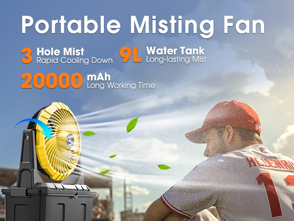Portable misting fan