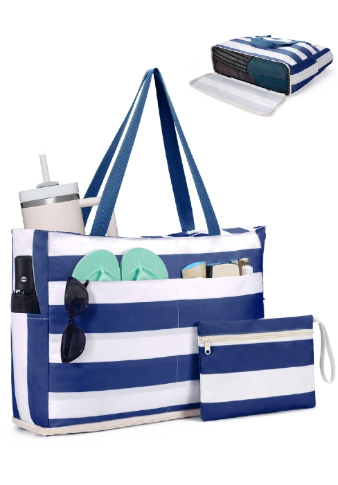 Navy Blue Beach Bag