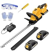 FULLYEA 20" Cordless Hedge Trimmer, Electric Shrub Trimmer with 2x2.0Ah Battery and Charger, Bush...
