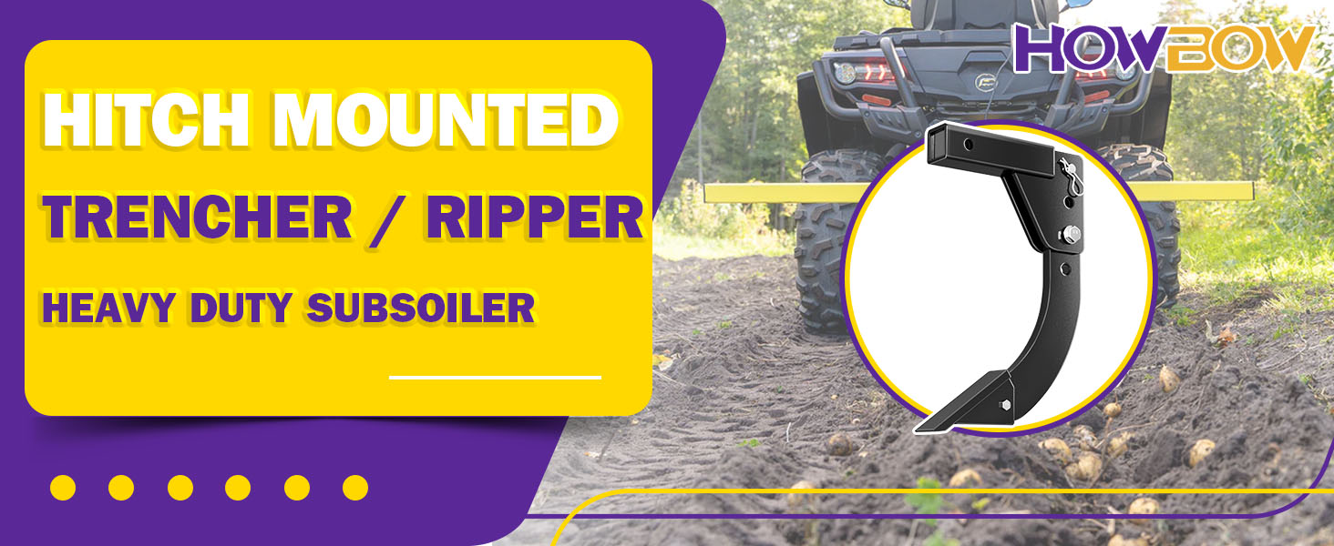 Hitch Mounted Trencher Fits 3 Point Hitch Subsoiler Lawn Ripper ATV UTV Tractor Plow Trench Digger