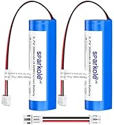 3.7 Volt Rechargeable Battery with PH2.0 Plug, 2600mAh Li-ion Battery for Bluetooth Speakers, Rem...