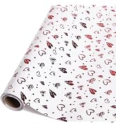 Ribbli Valentine’s Day Wrapping Paper Red Heart Foil Mini Roll Gift Wrap for Women Girls Mother's...