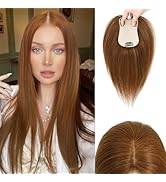 LEDIZE Hair Toppers for Women Real Human Hair, 360° Cover Middle Part Human Hair Toppers for Wome...