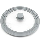 TOPULORS Universal Lid for Pots, Pans and Skillets, Tempered Glass with Silicone Rim Fits All 9 t...