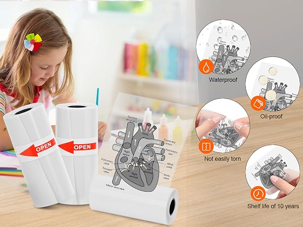 mini printer thermal sticker paper