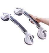 LEATALE Shower Grab Bars for Seniors 2 Pack,16.8" Suction Shower Handle with Safety Indicator, No...