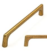Amerdeco 10 Pack Antique Brass Cabinet Pulls 5 Inch(128MM) Hole Centers Kitchen Vintage Retro Cab...