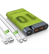 QZVOO Portable Charger, Power Bank with Cords, 10000mAh/22.5W Battery Pack with USB C Input&Outpu...