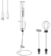 BEoffer Milk Frother Handheld + Stand Rechargeable 2000mAH Power Frother Wand Electric Foam Maker...