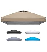 10x10 Canopy Replacement Top Cover with Air Vents for ez up Pop up Canopy Gazebo Tent with Adjust...