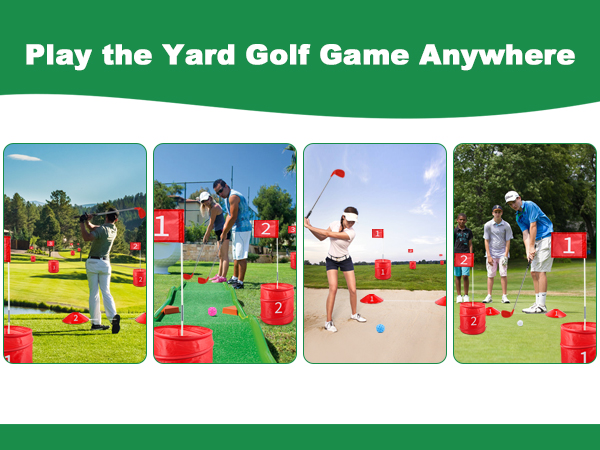 outdoor golf game set with bucket