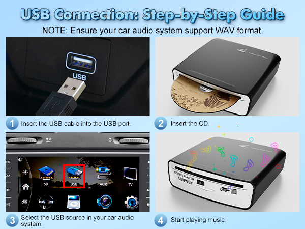 usb cd player for car