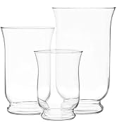 Royal Imports Hurricane Pillar Candle Holder, Clear Glass Flower Vase, Terrarium Planter, Decorat...