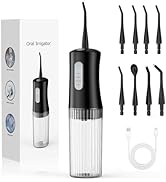Cordless Water Flosser for Teeth Cleaning Pick - Electric Dental Irrigator with 4 Cleaning Modes ...