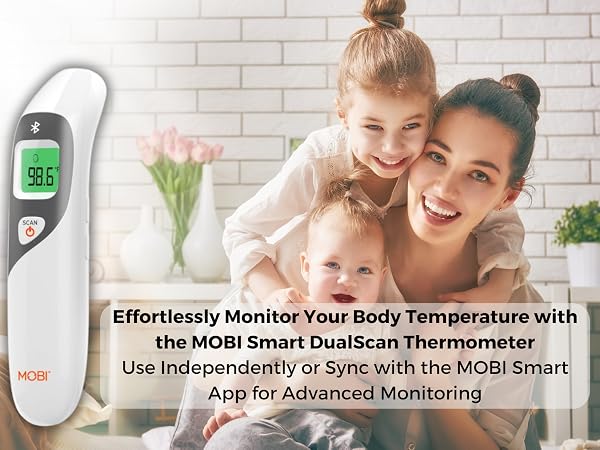 MOBI Connect Smart DualScan Bluetooth Ear &amp; Forehead Thermometer