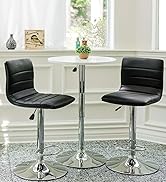 Vogue Furniture Direct PU Leather Bar Stools, Modern Square Adjustable Swivel Barstools with Back...