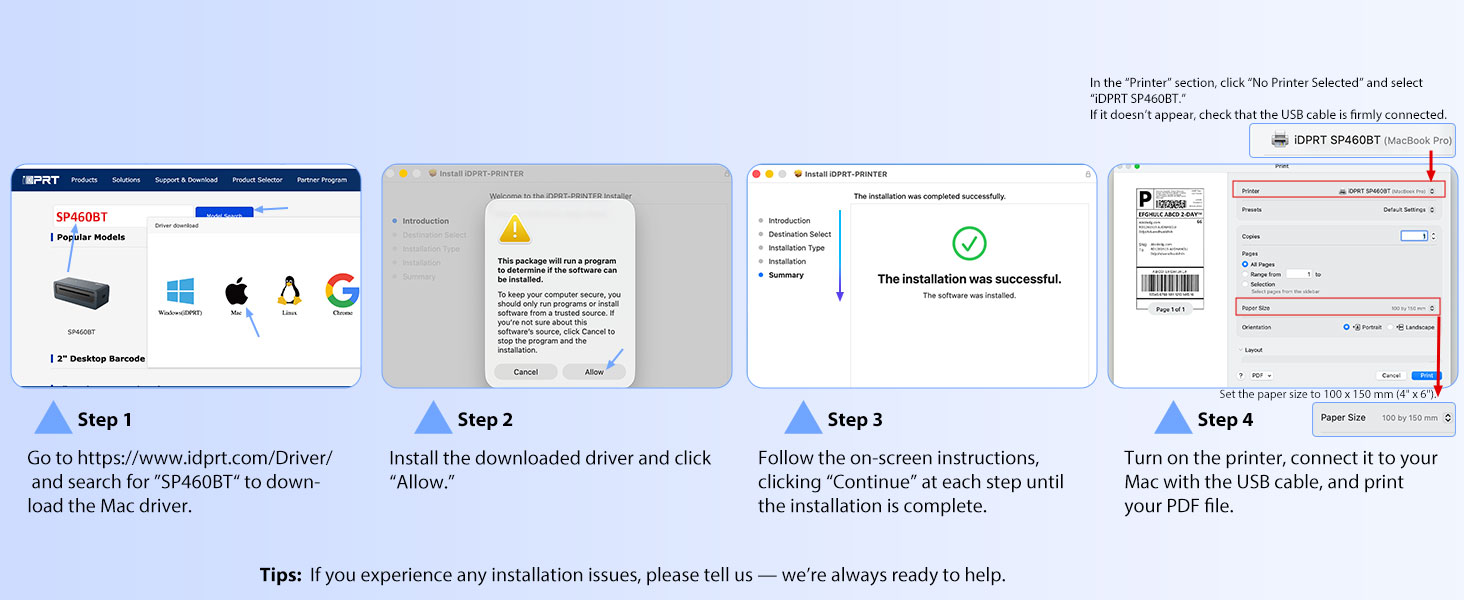 iDPRT Bluetooth Thermal Shipping Label Printer