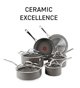 T-fal Ceramic Excellence Reserve Ceramic Nonstick Cookware Set 10 Piece Induction Oven Broiler Sa...