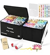 Taotree Alcohol Brush Markers Art Supplies, 121 Colors Dual Tip Art Coloring Markers Pens, Brush ...