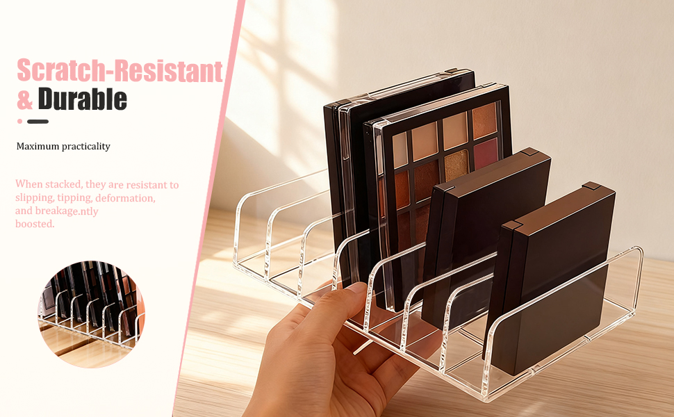 ?transparent eyeshadow palette storage with dividers?