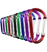SWATOM Aluminum D-Shape Carabiner Clip 2/2.4/2.8/3.2 Inches Spring Snap Hook Keyring Carabiners f...