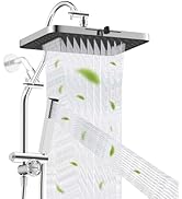 Hibbent Upgraded cUPC Certified 13'' Shower Head Combo, High Pressure 5-spray Rainfall Showerhead...