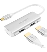 USB C to Dual HDMI Adapter, Newmight Dual Monitor Adapter Supports 4K@60Hz and Dual 4K@30Hz, Dual...