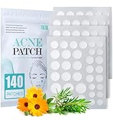 Acne Patch Pimple Patch, 4 Sizes 140 Patches Acne Absorbing Cover Patch, Hydrocolloid Invisible A...