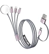 Travel Essentials, 4 in 2 Multi Charging Cable for Apple Watch Charger/iPhone Charger,USB C Cable...