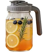 CasaVibe Mason Water Jar Wide Mouth 24 oz Mason Jar Sealed Plastic Lid with Pouring Air Tight Lea...