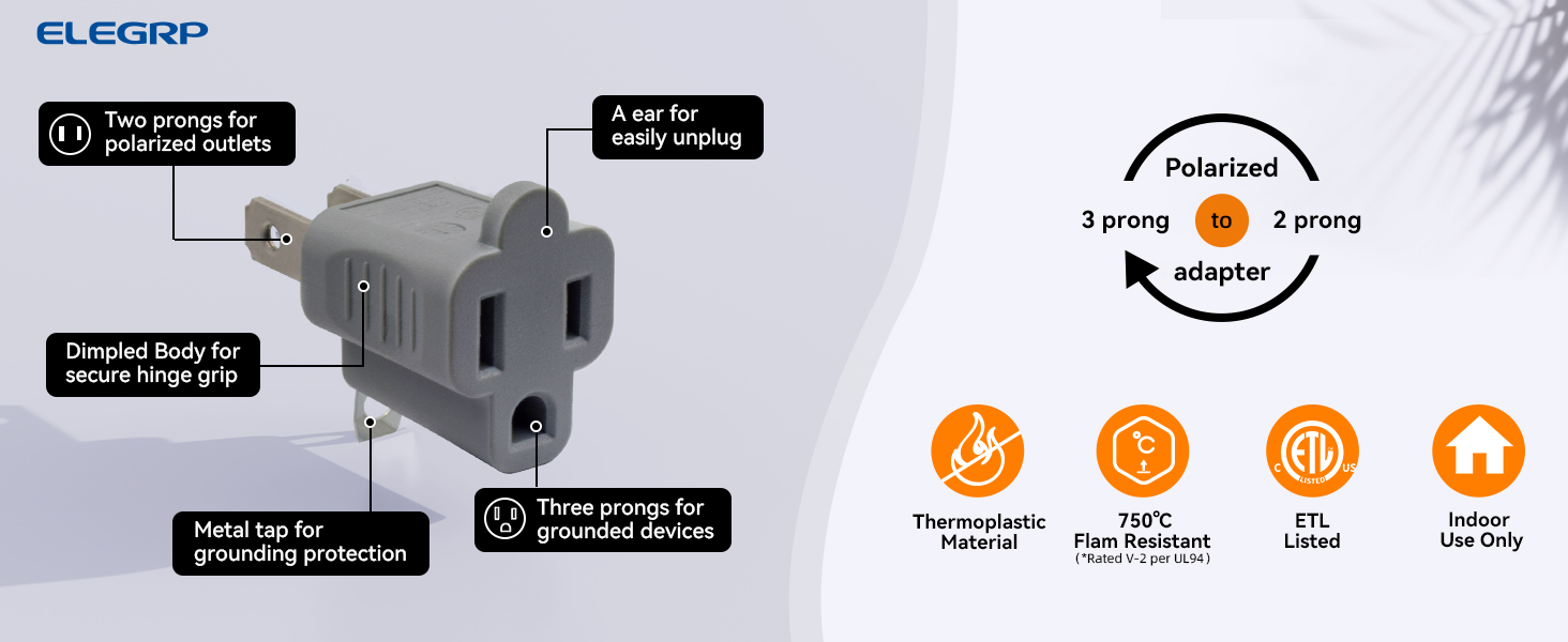 2 to 3 prong outlet extender adaper