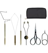 FREE FISHER Fly Tying Kit Material Tools Kit Bobbin Fly Hooks Scissors Fly Beads Threader Needle ...