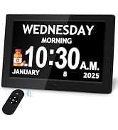 10.1'' Digital Clock, 1280*800p HD Extra Large Display, Digital Clock With Date, Time, Day Of Wee...