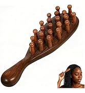 Natural Sandalwood Locs Brush:Handle Massage Comb Convenient Wide Tooth for Twists Maintenance Co...