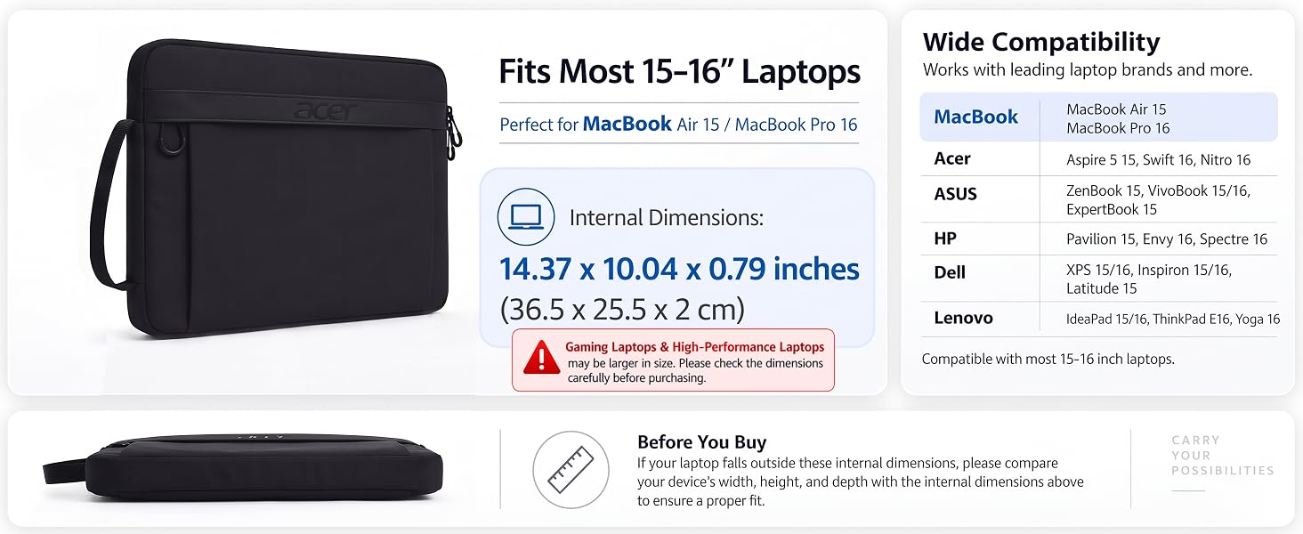 16 inch laptop sleeve