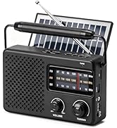 Goodes Portable Radio AM FM SW, Bluetooth Solar Radio with Best Reception, Loud Speaker, Large Kn...