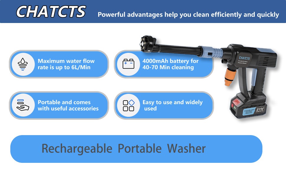 Rechargeable portable washer
