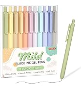 Shuttle Art Retractable Mild Gel Ink Pens, 11 Pack Black Ink Pens, Cute Pens 0.5mm Fine Point Sof...