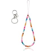 BEEFLYING Natural Stone Phone Lanyard Wrist Strap Gemstone Bead Phone Charm Anti-Lost Lanyard Str...
